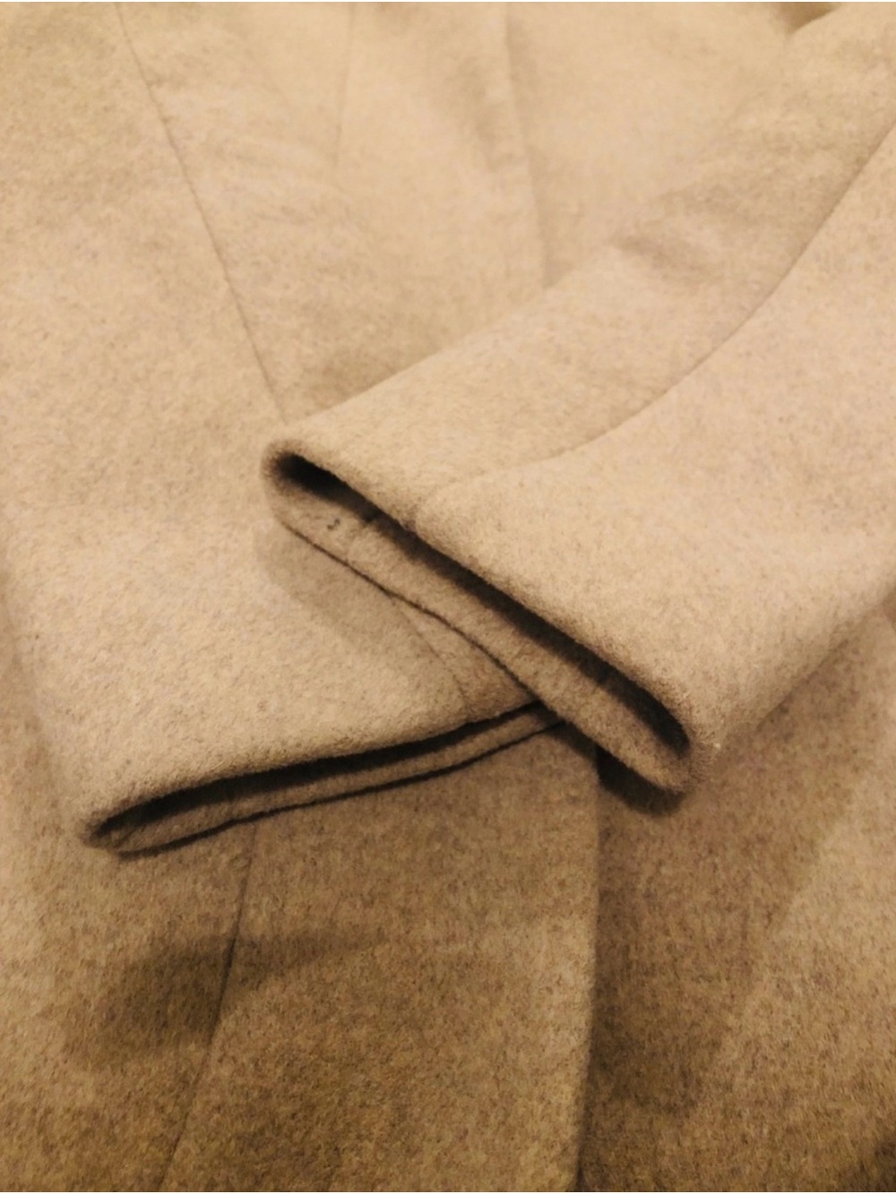 J.Crew Tan Beige Stand Collar Wool Blend Mid Length City Coat Women size 6 - Picture 7 of 14